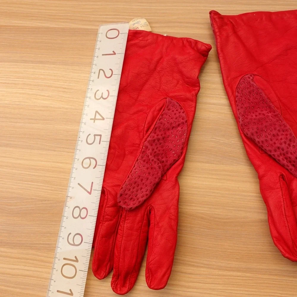 Vintage B ALTMAN CO Pink Leather Gloves Womens 8 Cashmere Lined‎ Italian Magenta